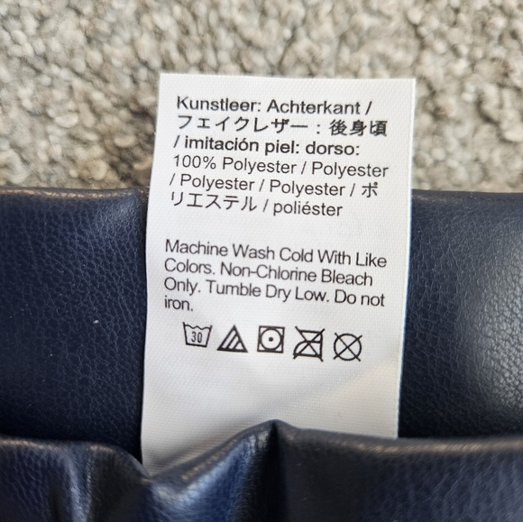 Crewcuts Girls Faux Leather Leggings, 3, Navy Blue - Picture 7 of 7